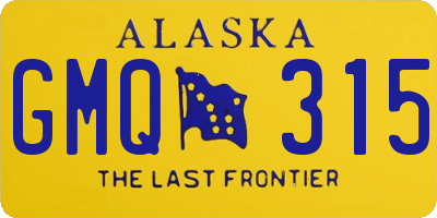 AK license plate GMQ315