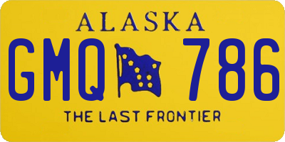 AK license plate GMQ786