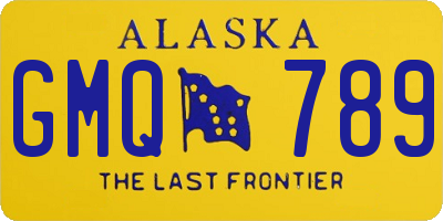 AK license plate GMQ789