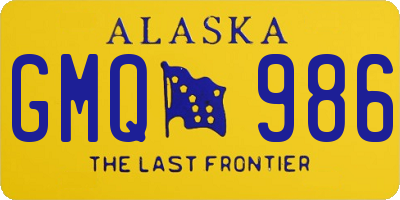 AK license plate GMQ986