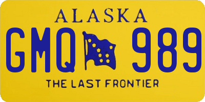 AK license plate GMQ989