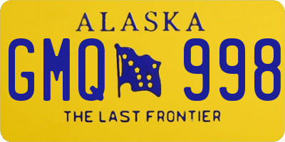 AK license plate GMQ998
