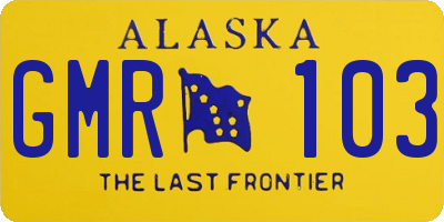 AK license plate GMR103