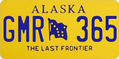 AK license plate GMR365