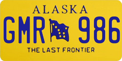 AK license plate GMR986