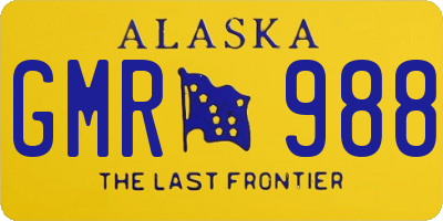 AK license plate GMR988