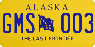 AK license plate GMS003