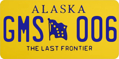 AK license plate GMS006