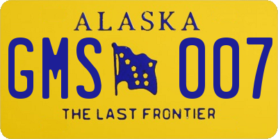 AK license plate GMS007