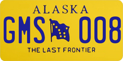 AK license plate GMS008