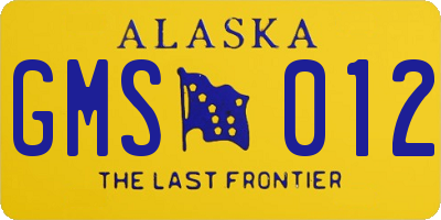 AK license plate GMS012