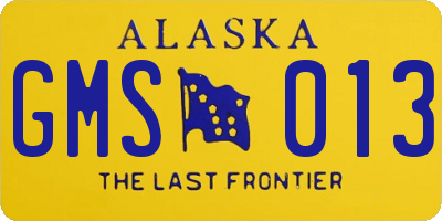 AK license plate GMS013