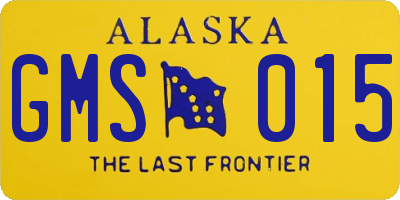 AK license plate GMS015