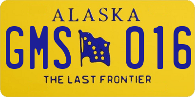 AK license plate GMS016