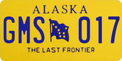 AK license plate GMS017
