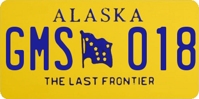 AK license plate GMS018