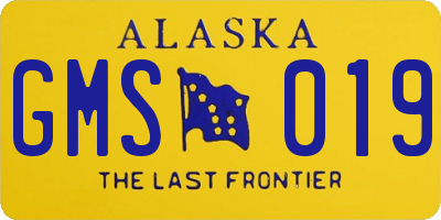 AK license plate GMS019