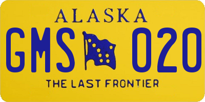 AK license plate GMS020