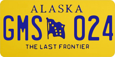 AK license plate GMS024