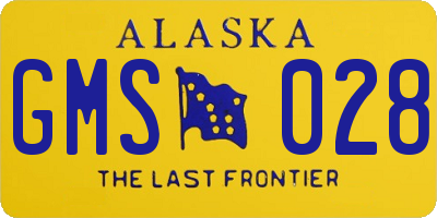 AK license plate GMS028