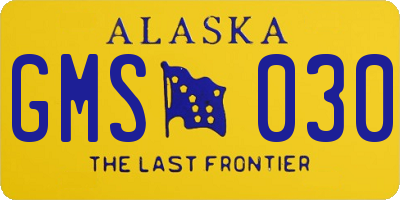 AK license plate GMS030