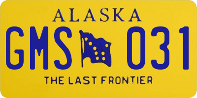 AK license plate GMS031