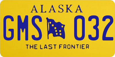 AK license plate GMS032