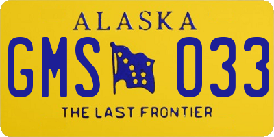 AK license plate GMS033