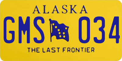 AK license plate GMS034