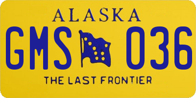 AK license plate GMS036