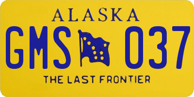 AK license plate GMS037