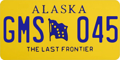 AK license plate GMS045