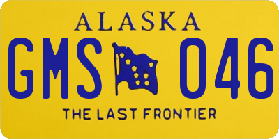 AK license plate GMS046