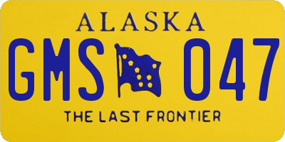 AK license plate GMS047