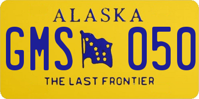 AK license plate GMS050