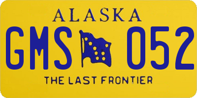 AK license plate GMS052