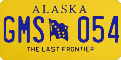 AK license plate GMS054
