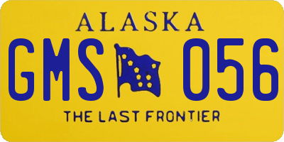 AK license plate GMS056