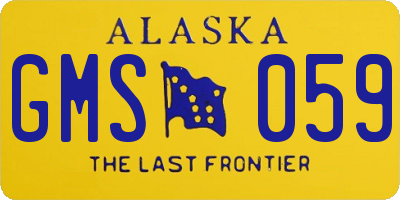 AK license plate GMS059