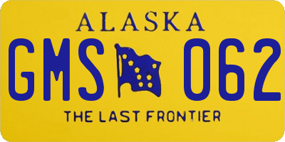 AK license plate GMS062
