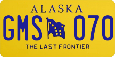 AK license plate GMS070