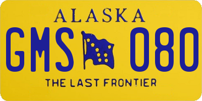 AK license plate GMS080