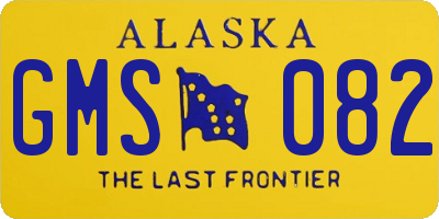 AK license plate GMS082