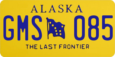 AK license plate GMS085