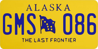AK license plate GMS086