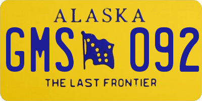 AK license plate GMS092
