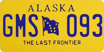 AK license plate GMS093
