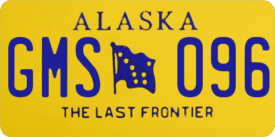AK license plate GMS096