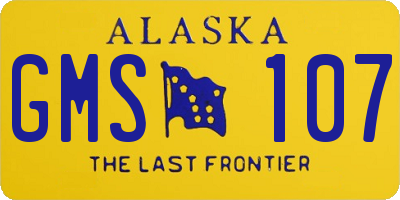 AK license plate GMS107