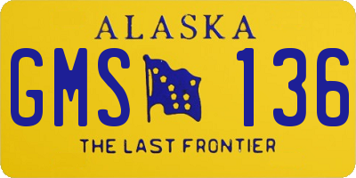 AK license plate GMS136